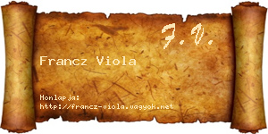 Francz Viola névjegykártya